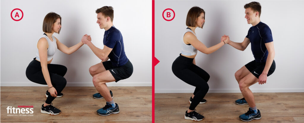 Valentine's workout for couples - front squat