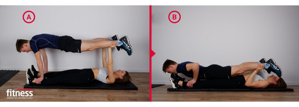 Valentine's workout for couples - double push up
