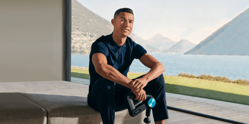 Ronaldo with massage gun